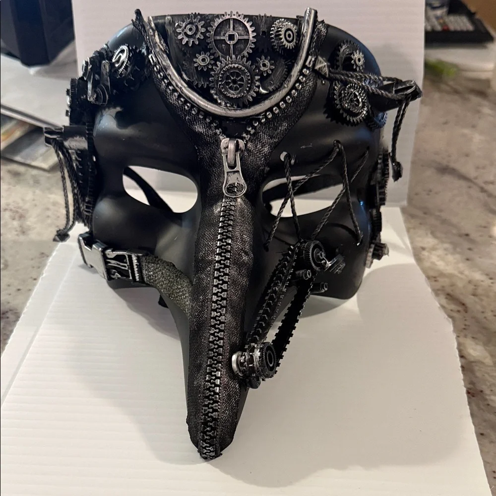 Black Steampunk Leather Mask Bag - Unbranded